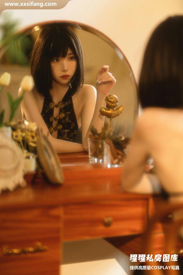 许岚LAN COSPLAY写真集《纯欲黑纱旗袍 》超高清套图下载[40P/1.17G]