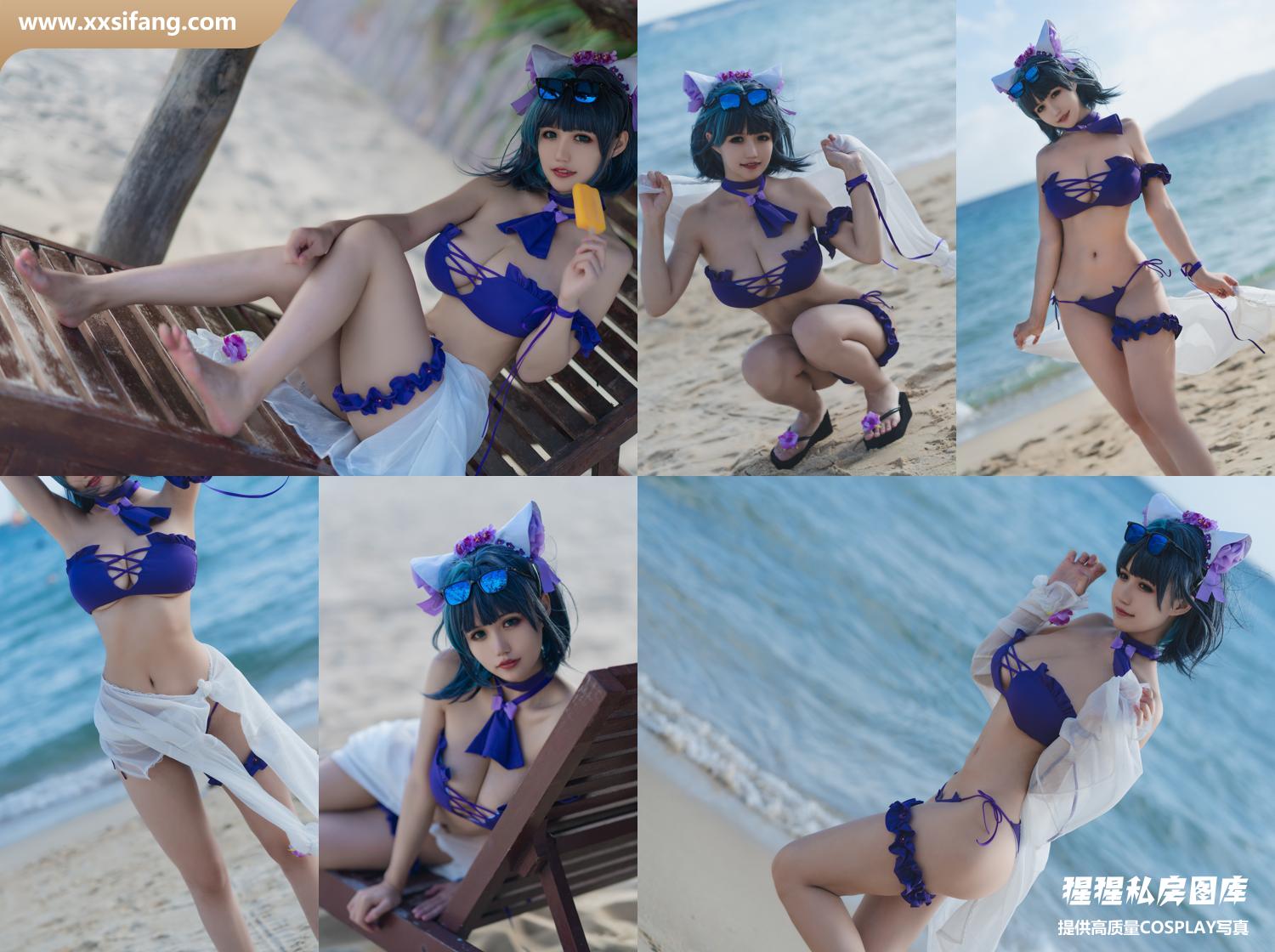[图片2]-小仓千代w COSPLAY写真集《1月舰长 柴郡泳装》超高清套图下载[22P/111M]插图-猩猩私房