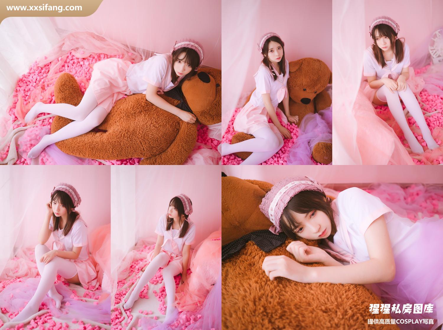 [图片2]-疯猫ss COSPLAY写真集《丝袜狂想曲（粉）》超高清套图下载[54P/623M]插图-猩猩私房