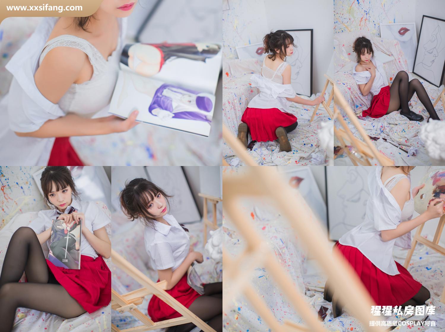 [图片2]-疯猫ss COSPLAY写真集《画室jk》超高清套图下载[46P/334M]插图-猩猩私房