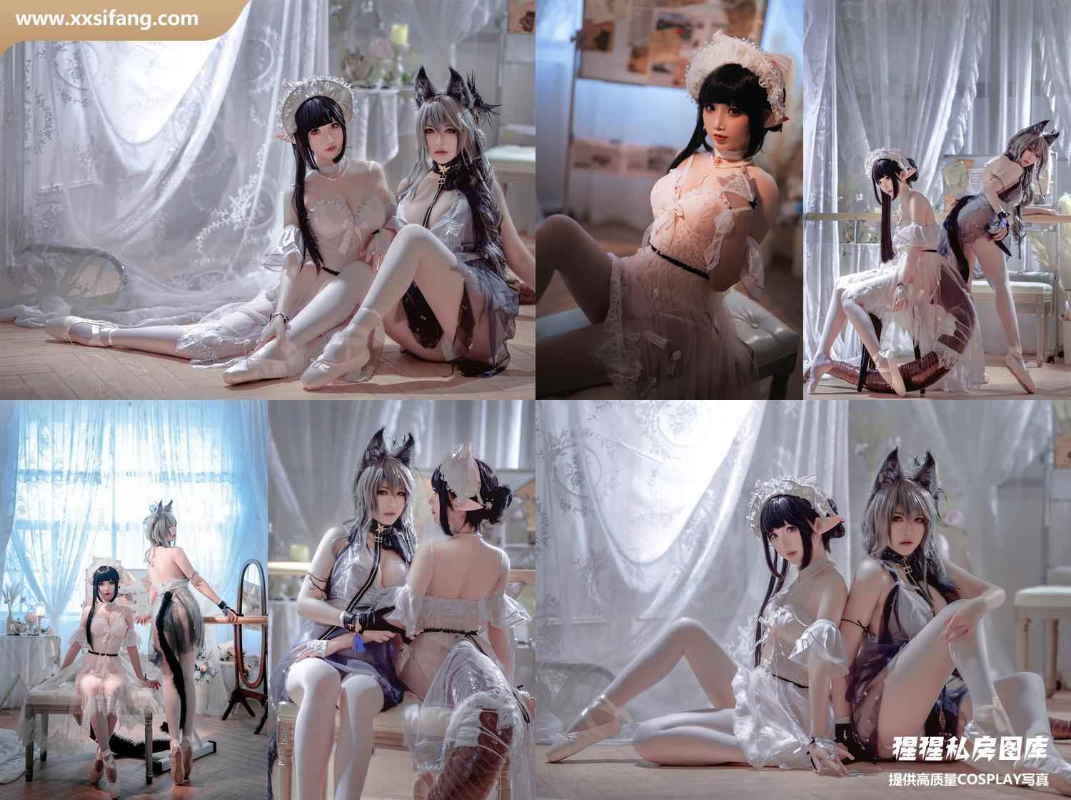 [图片2]-面饼仙儿写真集《&半半子-明日方舟-黑 x 森蚺》高清套图下载插图-猩猩私房