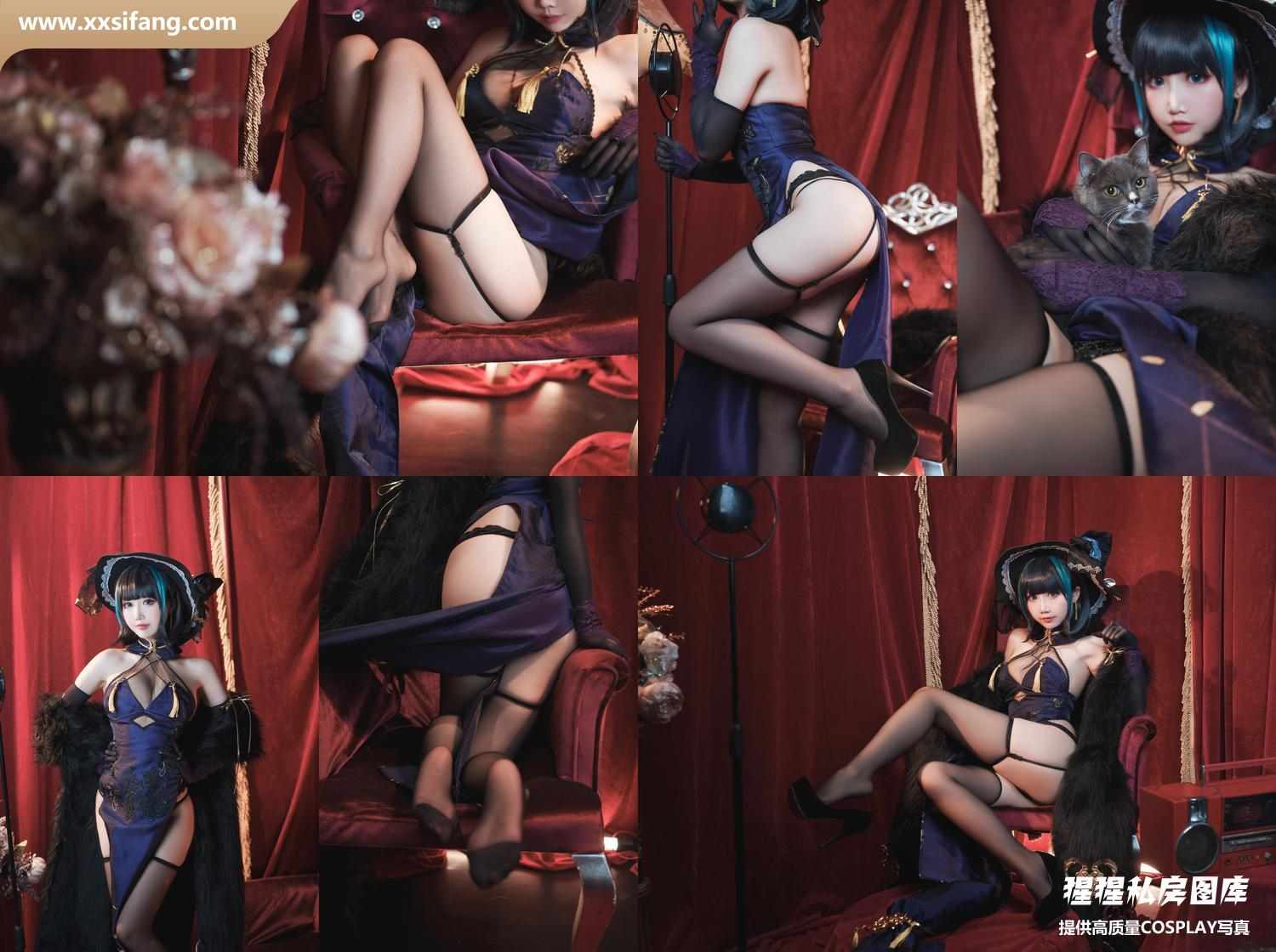 [图片2]-面饼仙儿写真集《柴郡旗袍》高清套图下载[21P+1V]插图-猩猩私房