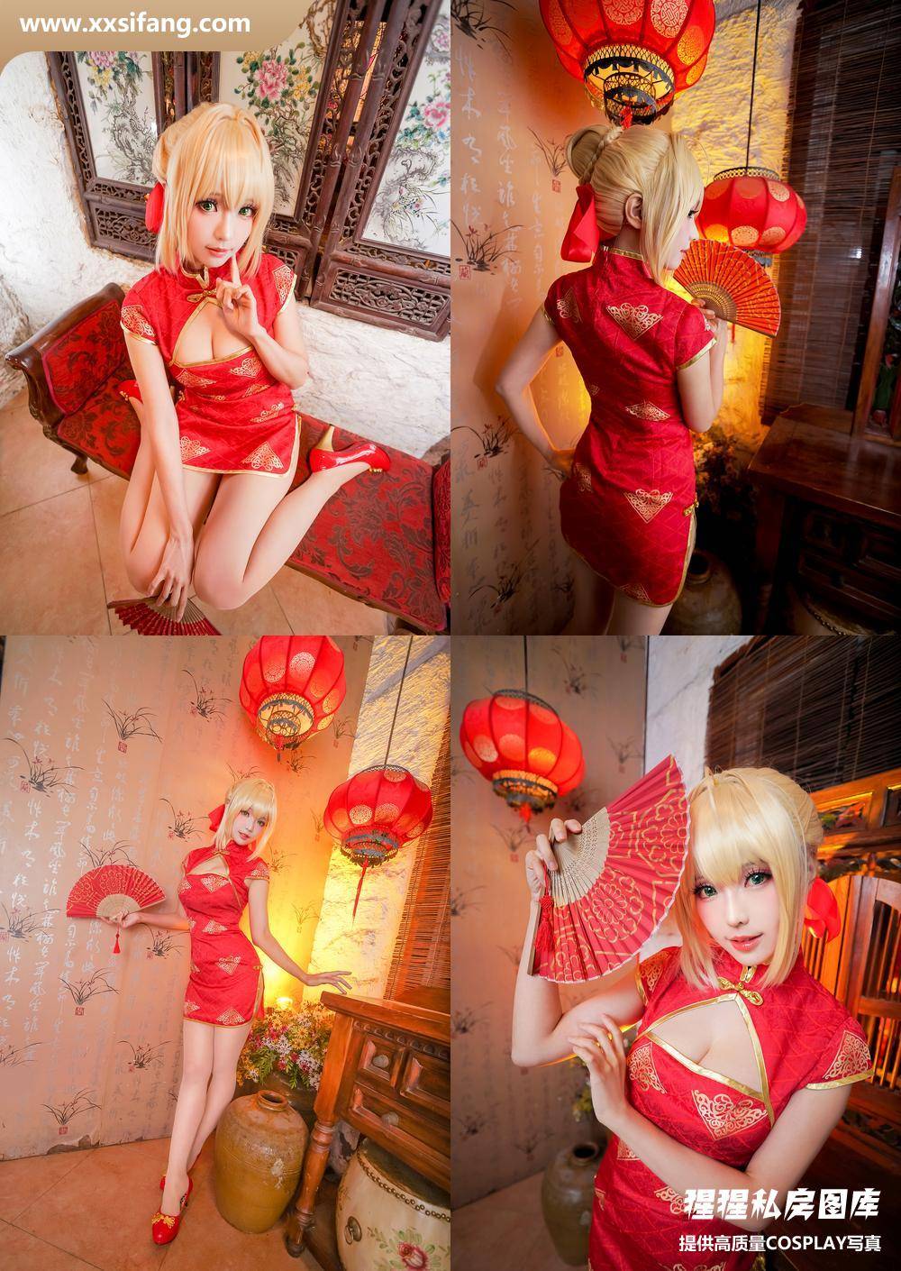 [图片2]-ElyEE子写真集《尼禄 红旗袍》高清套图下载[21P]插图-猩猩私房