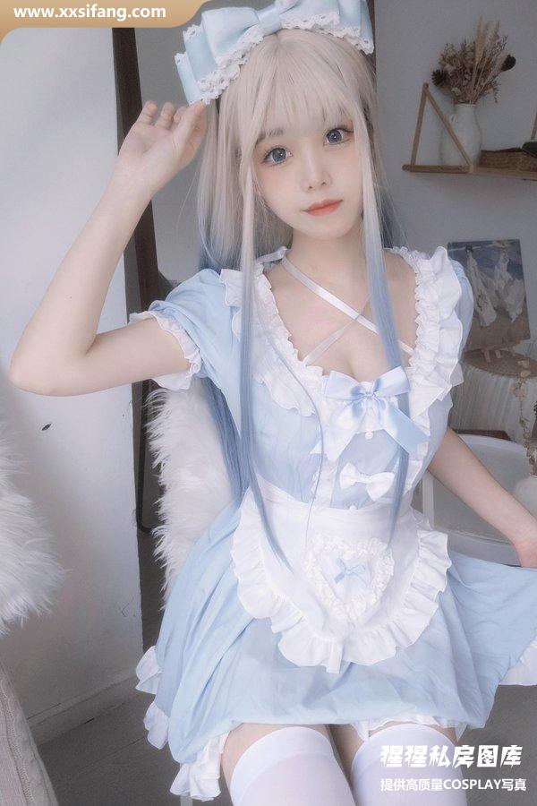 蜜汁猫裘写真集《蓝女仆》高清套图下载[27P+2V]