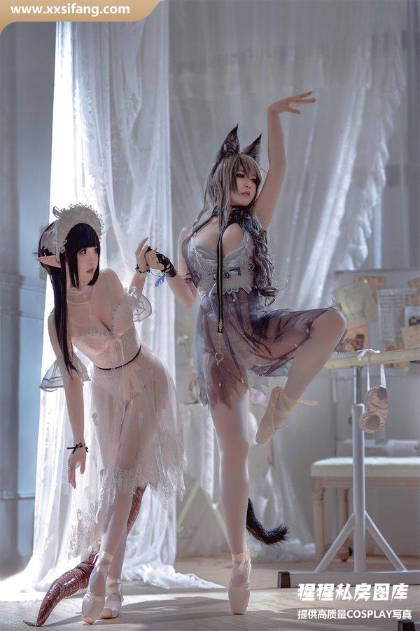 半半子写真集《&面饼仙儿 明日方舟 黑x森蚺》高清套图下载[56P]