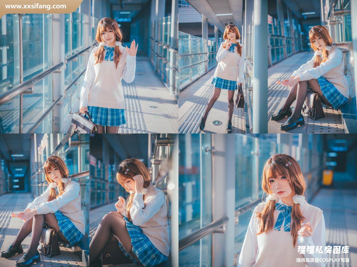 [图片2]-雪晴Astra写真集《雪晴Astar - 夕阳JK》高清套图下载[25P]插图-猩猩私房