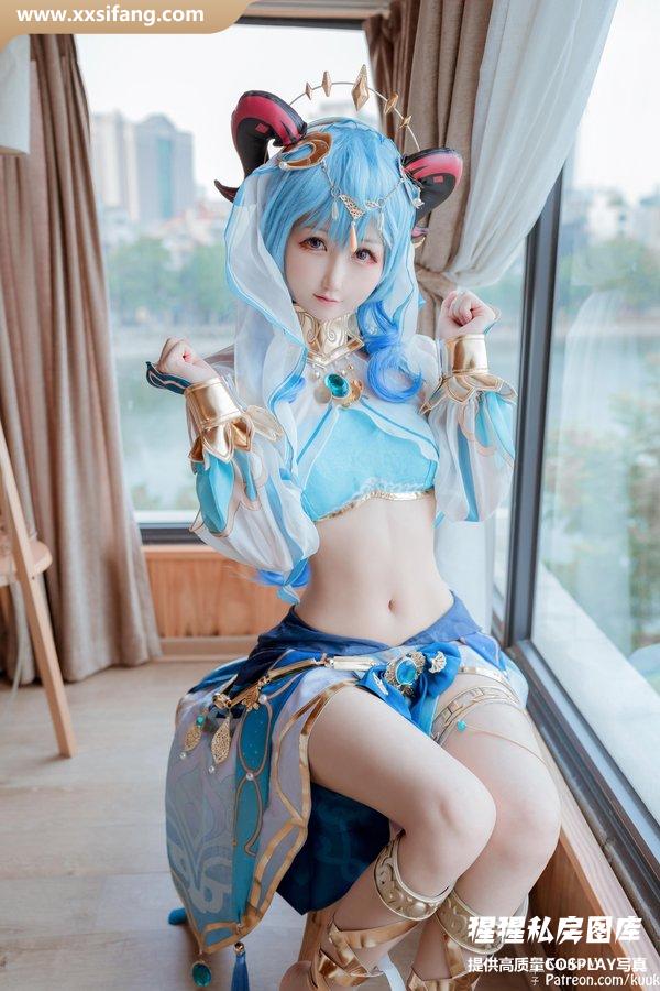 KuukoW写真集《FreeSet  Ganyu Nilou 甘雨 妮露服》高清套图下载[9P]